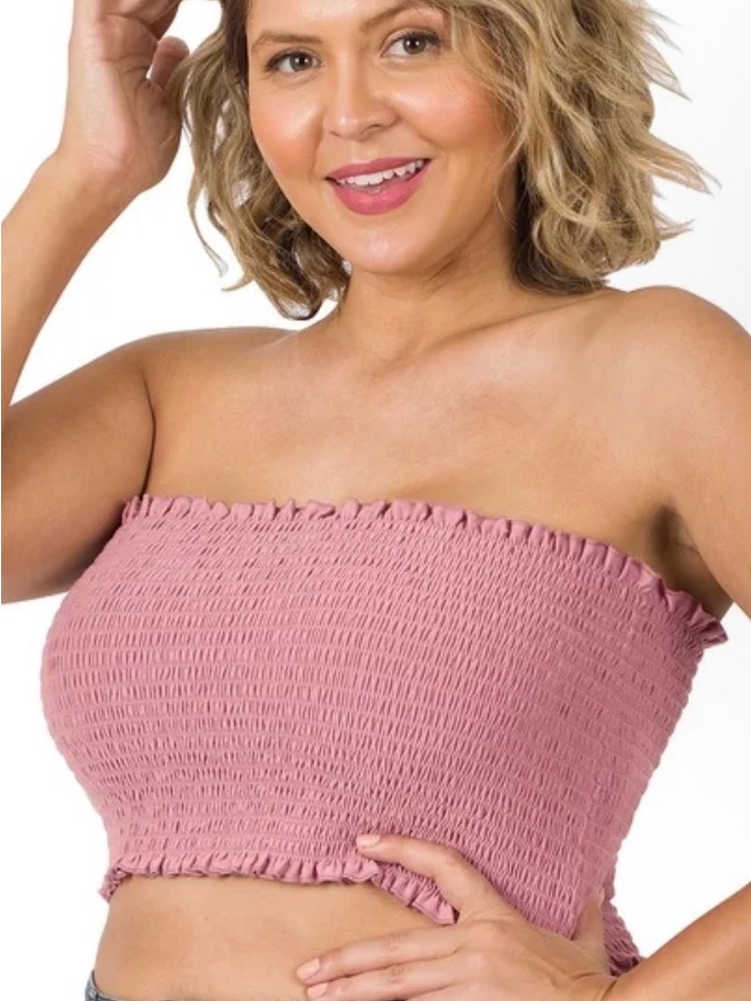 Nwot Zenana Smocked Tube Top - Desert Rose